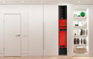 Installazione macchina VMC Hoval all’interno di un mobile a parete in Veneto